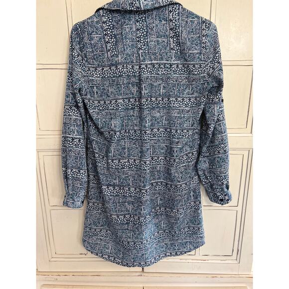 Tori Richard size 0P blue & white dress with pockets - Picture 5 of 5